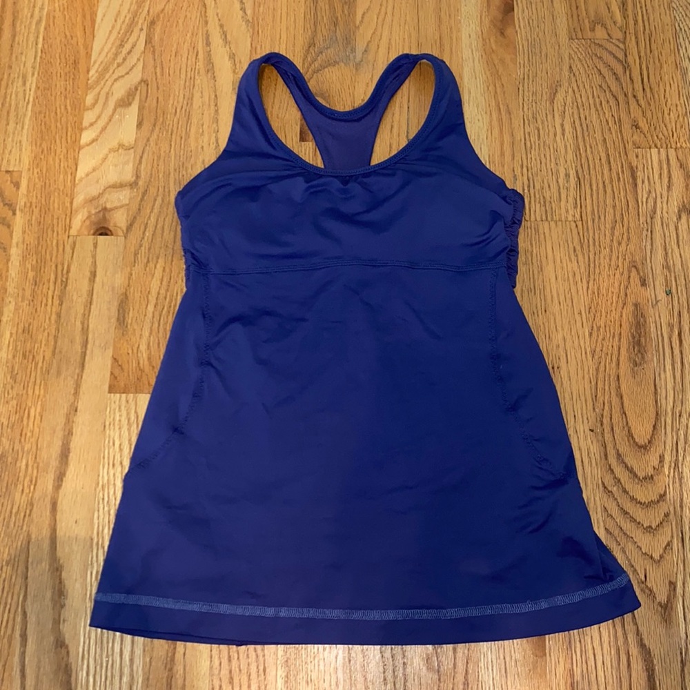 Dusty purple lulu tank top with built in bra